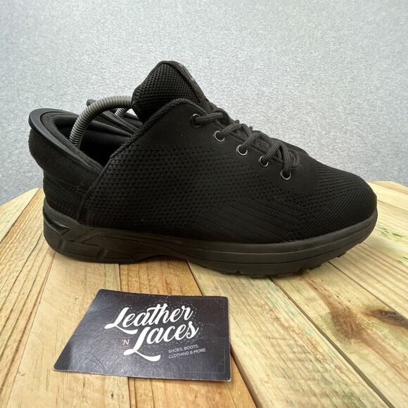 ZEBA Other - Zeba Shoes Mens Sz 9 Triple Black Hands Free Slip On Walking Sneakers Orthopedic